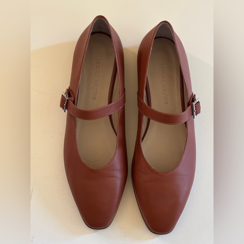 NWOB Jenni Kayne Lana Mary Jane flats, spice brown, size 41 (US 10)